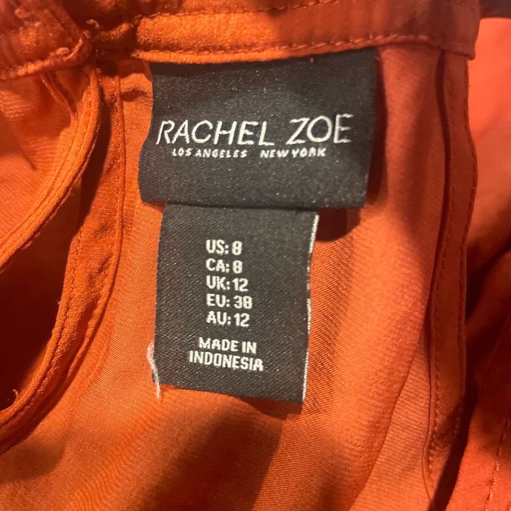 Rachel Zoe Burnt Orange Sleeveless Cocktail Maxi Dress - Picture 4 of 6